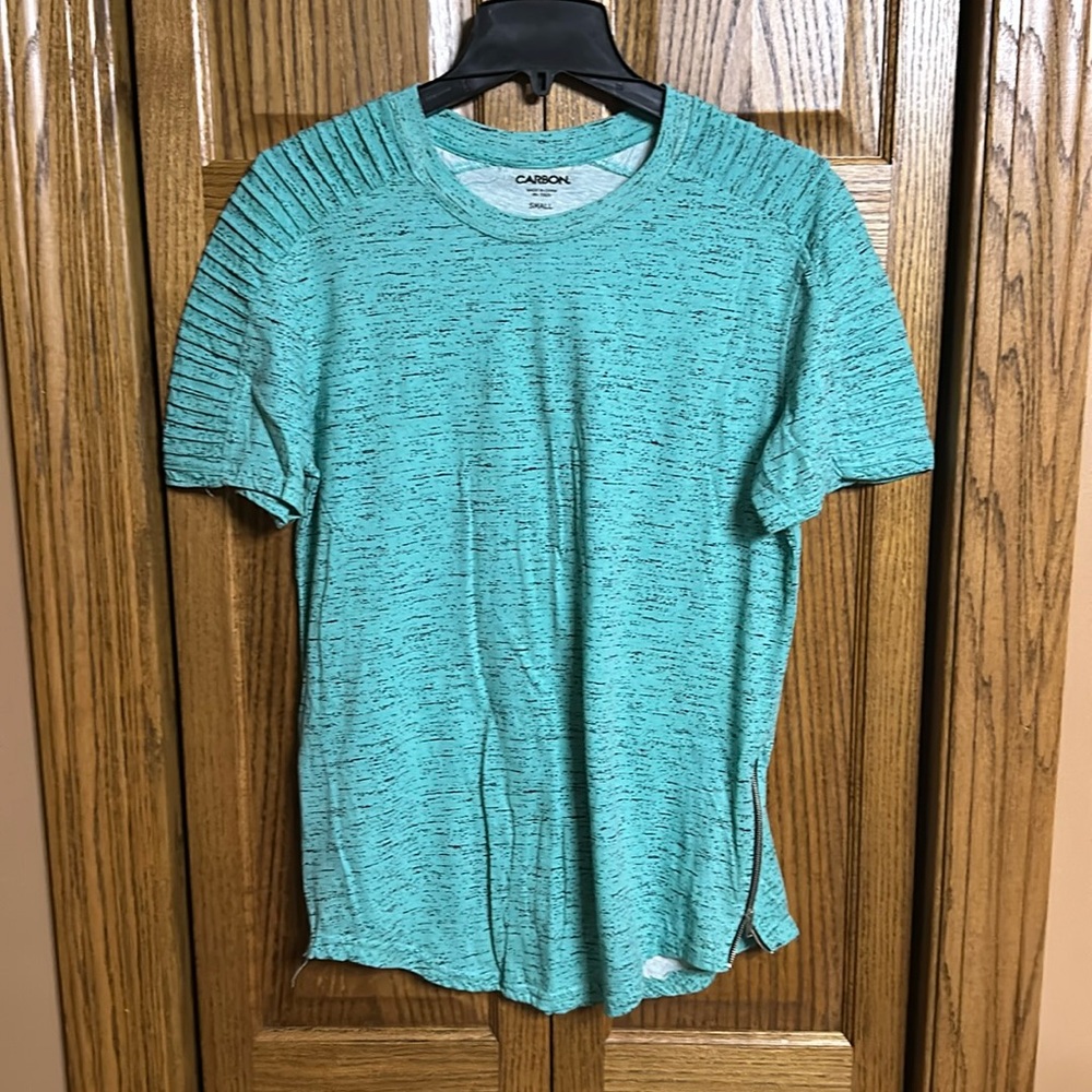 Rue 21 Carbon Men’s Aqua Green T-Shirt with Side Zippers - Small